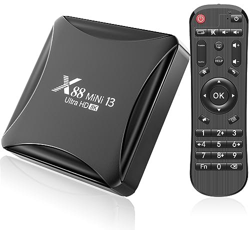 Android TV Box 13.0, Box TV Android 4GB RAM 32GB ROM, RK3528 Quad-Core, Soporte 2.4G/5G Dual WiFi, 100M Ethernet Ultral HD 8K TV Box Android