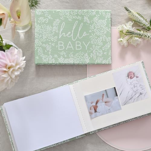 Ginger Ray Fabric Hello Baby Shower Photo Album with 24 pages Self Adhesive Photo and Blank Pages, Pastel