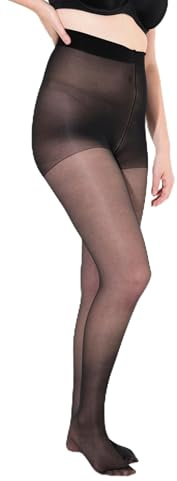 Ulla Popken Damen große Größen Übergrößen Plus Size Stützstrumpfhose, 40den, ideale Passform, Lycra