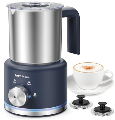 SIMPLETASTE Milk Frother, 4-in-1 Electric Milk Steamer,500ml Automatic Warm and Cold Foam Maker and Milk Warmer for Latte, Cappuccinos, Macchiato