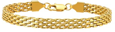 Beydodo damarmband rostfritt stål guld silver 17–21 cm, armband amuletter 6 mm tyg vänskapsarmband armband kvinnor personlig