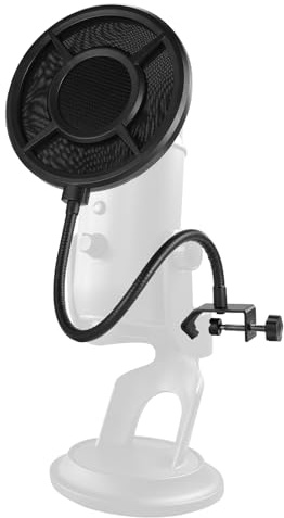 NEEWER Pop Filter per Microfono in Metallo, Schermo Antivento in Schiuma Isolante per Mic a Sei Strati con Braccio Flessibile per Podcast Streaming Live Doppiaggio Canto Riprese Musica Studio, MS044