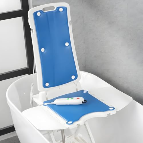 QuinteZhenTially Sollevatore Portatile Pavimento Vasca Bagnosedia Sollevabile Anziani Assistenza alla Mobilità,Facile Pulire,capacità Carico145 kg,per Anziani & Persone,Supporta Operatori Sanitari B