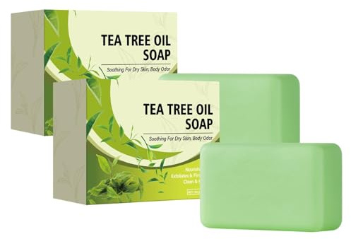 2 jabones antifúngicos, jabón antihongos, jabón de aceite de árbol de té, jabón antihongos con aroma de árbol de té, aroma de árbol de té (01)