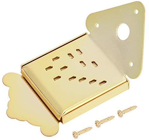 Stahl Mandolinen Saitenhalter, Chrom Mandolinen Saitenhalter Abdeckung Ersatz für Mandoline 8, 10 oder 12 Loop End Saiten (fünf Arten)(QB10 Golden ohne Muster) Musikinstrumentenzubehör