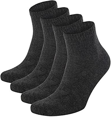 Salt & vinäger män & kvinnor bambu diabetiker ankelstrumpor, 4-pack, lös passform, bred, stretchig, sömlös tå, UK storlek 4-7 och 7-11