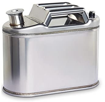 CGF- Benzinkanister 5L,10L,15L,20L Edelstahl + Universal-Metalltülle - für Benzin, Diesel und Öle - mit UN-Zulassung Zertifiziert - Silber mit UN-Zulassung