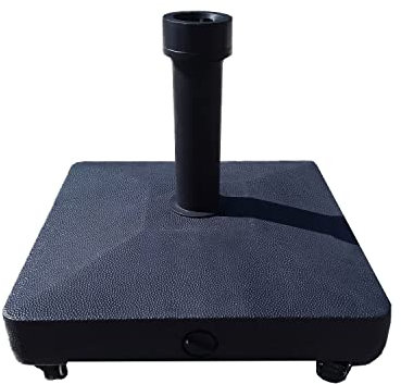 GROUNDLEVEL Garden Parasol Base 27KG, Parasol On Wheels, 4 Easy Move, Heavy Duty Parasol Base For Garden Parasol, Variable Pole Adjuster 32mm to 48mm