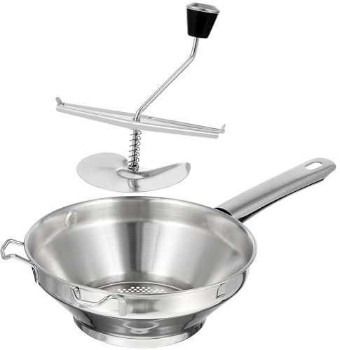 HANABASS Rotary Potato Ricer, Potato Mashers Large Potato Ricer with Non-Slip Silicone Long Handle, Stainless Steel Potato Masher and Kitchen Tool for Mashed Potatoes, Jam, Sauces