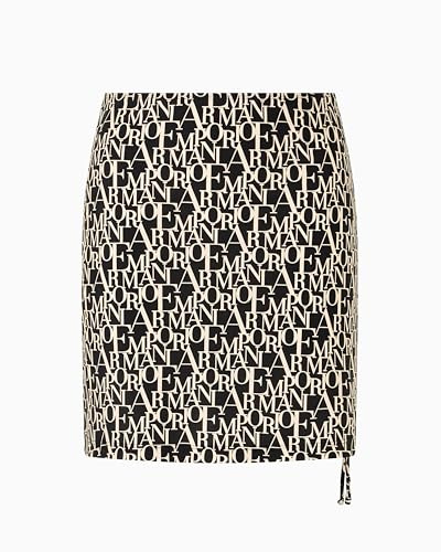 EMPORIO ARMANI SARONG, Salida de baño Mujer, BLACK/LOGO ALMOND,