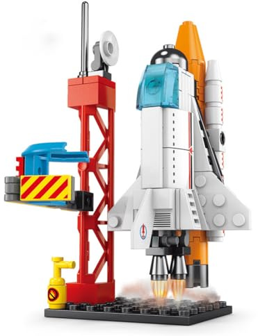 StellarX Spacecraft Building Blocks for Kids Ages 6-12 | 107-Piece STEM Toy Rocket Ship Set | Creative Construction Kit for Space Exploration, Birthday Gift & Classroom Activity