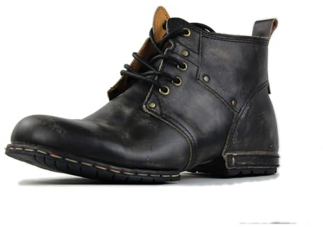 osstone Motorcykelkängor för män, moderiktiga, dragkedja, Chukka-stövlar i läder, casual wear, OS-6015-1-röd-brun, 42 EU Ancho