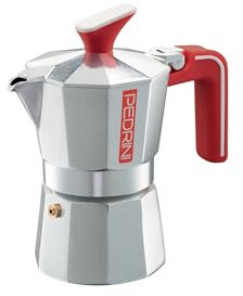 Pedrini Ecomoka Espressokocher für 1 Tasse, zertifiziertes recyceltes Aluminium