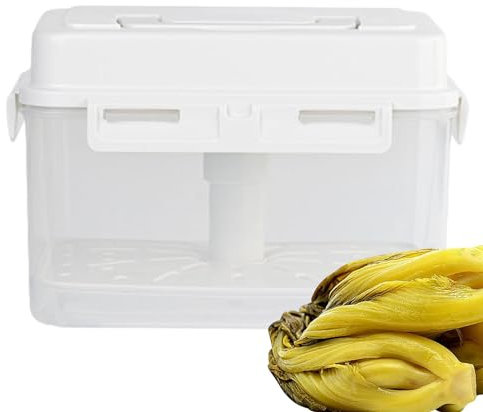 - Contenedor de fermentación – Tarros de decapado, recipientes de fermentación | Caja hermética de 4/5 L con asa y tapa, 4 contenedores de almacenamiento de fermentación transparentes con