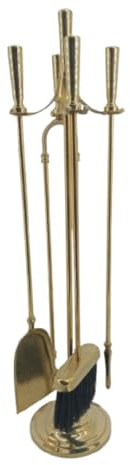 Set accessori per camino kit utensili trespolo in ottone lucido cilindro