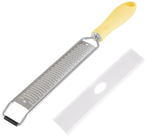 Râpe à zeste de citron en métal - Râpe plate à main pour fromage - Vestes de citron avec long manche - Déchiqueteuse manuelle en acier inoxydable pour la cuisine - Pour fromage, chocolat, fruits
