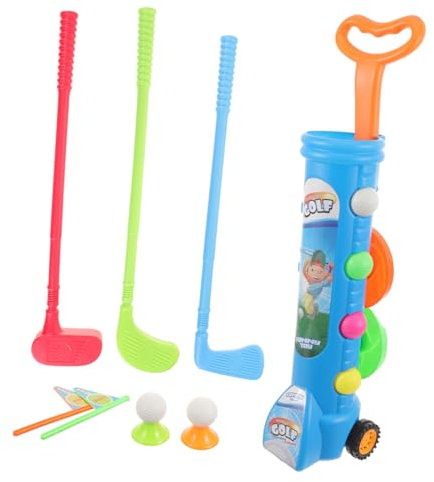FOYTOKI Golf Kinder Minigolf Set Für 1 Set Golfspielzeug Mit Schlägern Und Bällen Lustiges Outdoor Für Den Garten Ideal Für Ab 3 Jahren Fördert Spiel Und Bewegung Spielzeug Baby