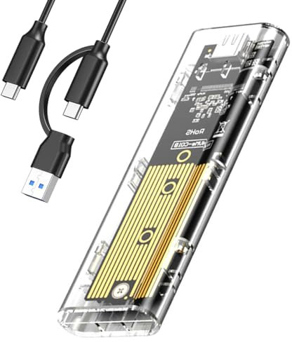 Carcasa M.2 Carcasa nvme m.2 Carcasa ssd m2 nvme,USB C Carcasa Disco Duro ssd Caja Disco Duro Lector Disco Duro 10Gbps USB3.1 Gen2 para Discos Duros 2230/2242/2260/2280 M-Key M.2 con UASP