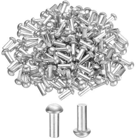 Kvartsman 150 stycken halvrunda nitar fullaluminiumnitar, M4 diameter x 10 mm längd runt huvud aluminiumbåtar för reparation av båtar, maskiner, flygplan, bilindustri