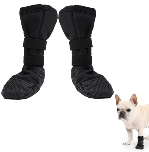 Dog Boots for Injured Paws Waterproof, Paw Protector for Rainy Winter Snow Puppy Shoes with Reflective Strip Dual Adjustable Washable Non-Slip Walking Boots for Small Medium Large Dogs (Large)