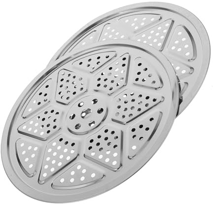 Zerodeko Griglia Rotonda in Acciaio Inox 304 da 32 Cm, Set 2 Pezzi Vaporiera per Verdure, Inserto per Cottura a Vapore per Pentole, Supporto Stabile per Cottura Uniforme in Cucina