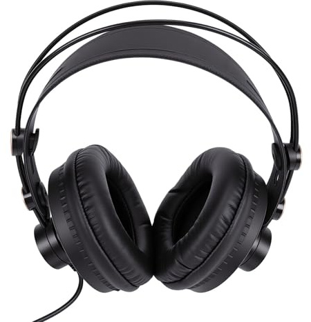 GOWENIC Trådbundet Gamingheadset med 50 Mm Element, 3,5 Mm Stereo HiFi Over-ear-hörlurar PVC PU öronkuddar, för PC Hemmastudio Spelmusik DJ-inspelning