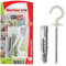 Fischer Tasselli UX 8 x 50 con Ganci Tondi Design, Bianco, 2 Pezzi, per Muro Pieno, Forati, Cartongesso, 94627