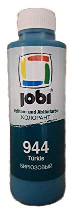 5 x 0,5 L Jobi Vollton- und Abtönfarbe Innen/Außen 944 Türkis 2,5 L