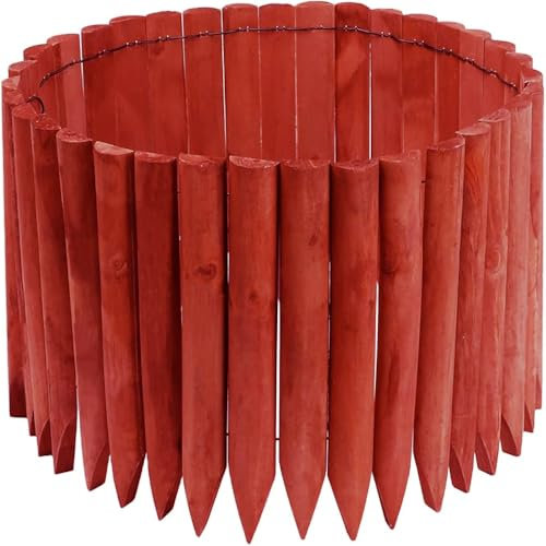 JonesHouseDeco Mit Naturfichtenholz Versehener Holzzaun, Geeignet Für Garten-Holzkanten Im Freien Robuster Und Langlebiger Wooden Zierzaun (30x120cm, Ziegelrot)