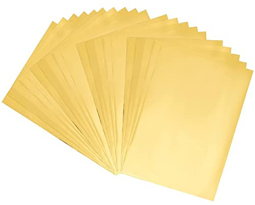 SUPERFINDINGS 50 Blätter 29x18.5cm Toner Reaktives Folienpapier Metallic Transferfolie Rechteck Dekorpapier für Laserdrucker + Laminator DIY Handwerk Prägung Scrapbooking Karten