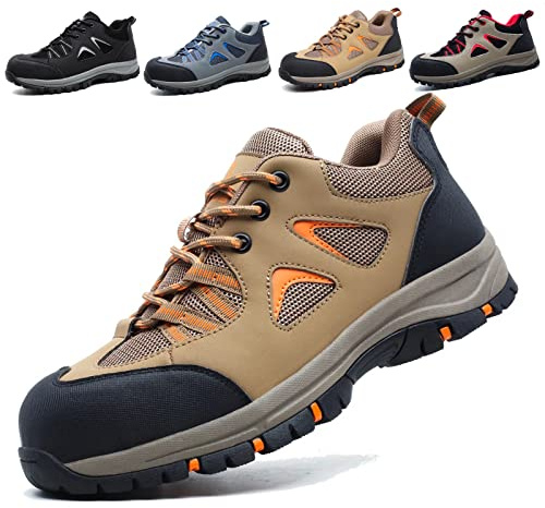ISOOUS Chaussure de Securité Homme Femmes Chaussures de Travail Légère | Baskets de Sécurité Embout Acier Protection Antidérapante Basket de Travail Confortables Respirante Unisexe
