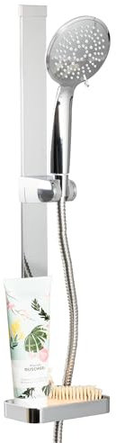bremermann Brausestangenset, inkl. Brause, Edelstahl Brauseschlauch 1,75 m und Stange 62 cm, Brauseset Komplett-Set (Chrom)