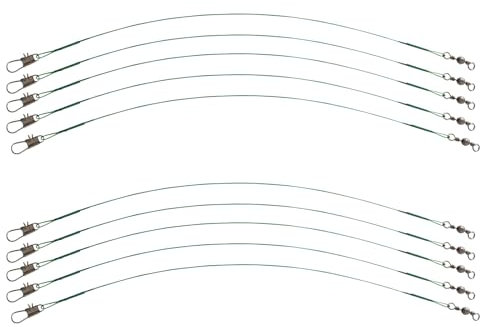 10 Stück Flexible Rotation Fluorocarbon Vorfach Leader, Edelstahl Vorfach mit Große Tragfähigkeit, Verschleißfest Angelzubehör Vorfach, Angeln Vorfächer für Raubfische Hidden-Hauptschnur (30cm)