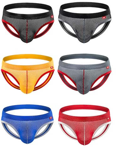 Casey Kevin Jockstrap String Homme sous-vêtement Masculine Sportif Respirant Athlétique Underwear 6 Pièces