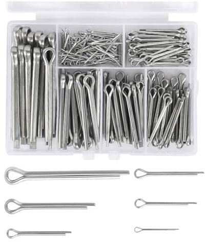 MINZHI Surtido de 230 pasadores de acero inoxidable, surtido de pasadores de acero inoxidable, para coches, camiones, cortacésped, etc. (6 tamaños)