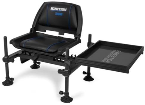 Preston Innovations Ignition 360 Seat Box Chair | Coarse Fishing Feeder Chair with 360 Comfortable Swiveling Seat | Four Telescopic Legs | Strong Robust and Lightweight Frame | Code P0120028