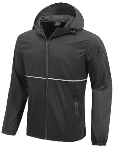 ZITY Men's Rain Jacket Waterproof Lightweight Packable Raincoat