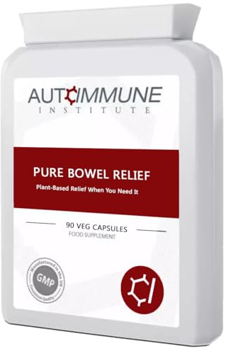 Pure Bowel Relief – Natural Colon Cleanse & Constipation Support Supplement – with Rhubarb, Ginger, Aloe Vera, Glucomannan & Cayenne – 60 Vegan Capsules – Made in The UK