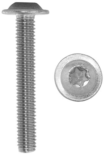 Linsenkopfschrauben M8 X 40 ISO 7380 mit Flansch u. Innensechsrund (ISR) Edelstahl A2 (50 Stück) - V2A Linsenschrauben mit Bund Rundkopfschrauben Halbrundkopfschrauben Flanschschrauben
