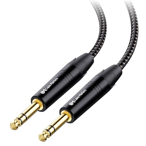 Cable Matters Premium geflochtenes, symmetrisches 6,35 mm TRS-Kabel, 6,35 mm auf 6,35 mm Gitarrenkabel, Klinke auf Klinke, Gitarrenkabel, 6,35 mm Klinkenstecker, TRS-Kabel