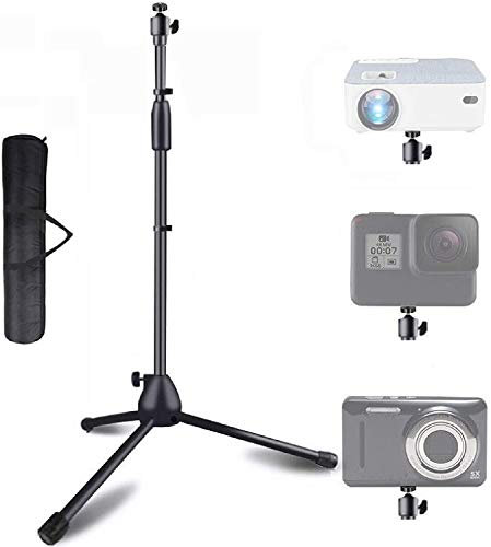 Treppiede Portatile, Altezza Regolabile da 81.3 cm a 144.8 cm, Sfera Girevole a 360°,Supporto per Laptop o Proiettore o Webcam (Nessun Vassoio)