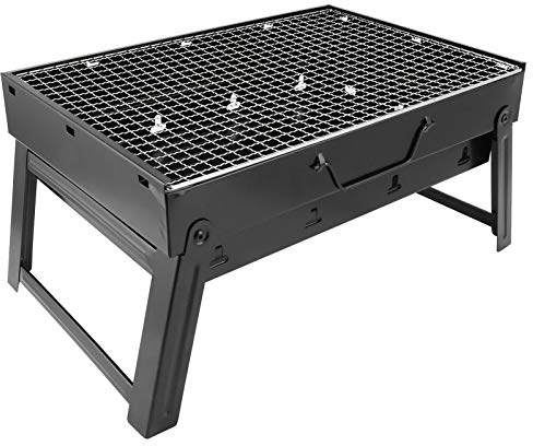 Alvinlite Barbecue Grill Charbon de Bois Acier Inoxydable - Portable Pliant Barbecue Grill Barbecue Bureau Table Fumeur Extérieur BBQ Four