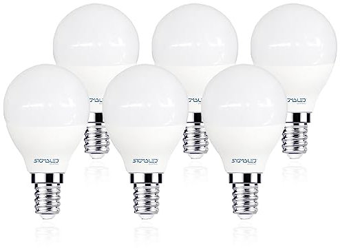 Sigmaled lighting - Lampadina LED E14 4W (equivalente 30W) - 360 lumen - Luce calda 2800K - Attacco piccolo - Lampada LED G45 mini GLOBO - 6 PEZZI
