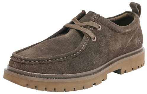Calvin Klein Uomo Scarpa da Barca Hybrid Apron Laceup Shoe Scarpe, Marrone (Triple Slate Black), 44