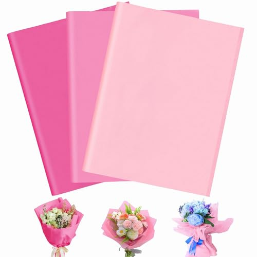 Jwssor Pink Tissue Paper,30sheets Pink Wrapping Paper,50x35cm Multi Colored Tissue Paper