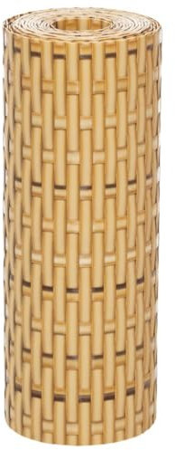 vidaXL Balcony Privacy Screen, Pack of 10, Balcony Canopy Rattan Look, Sun Protection, Wind Protection for Patio, Garden, Balcony Cladding, Balcony Cover, Light Brown, 255 x 19 cm, Poly Rattan