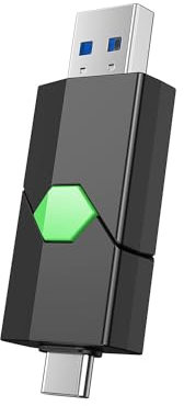 K&ZZ 128GB USB C Flash Drive 1 Pack Dual USB-C Thumb Drive 3.0 Push-Pull USB A + Type C Memory Stick Photo Stick for Smartphone Tablet Laptop iPhone 17