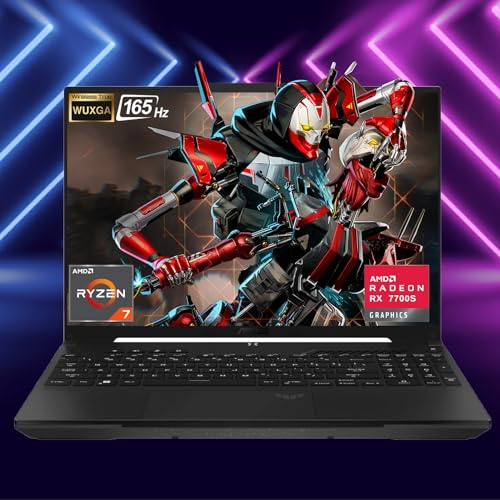ASUS TUF 16 Ryzen 7 Premium Gaming Laptop, 16 FHD+ 165Hz, AMD Ryzen 7 7735HS (Beats Intel i7-13700H), AMD Radeon RX 7700S (Beats GeForce RTX 4060), 16GB DDR5 RAM, 1TB SSD, RGB Backlit KB, W11 Pro