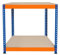 S-Rax 2-stufige Werkbank 90cm x 60cm x 90cm | 300kg/Regal & 6 verstärkte Stützbalken | Werkstatttisch Arbeitstisch | Stahl, Spanplatte & Gummifüße [Schraubenlos & Verstellbare Regalanordnung]