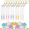 Ptwola Lot de 20 pinceaux jetables pour mascara à cils - Tubes à strass - Avec récipient vide réutilisable - Porte-clés - Applicateur de sourcils - Kit d'outils de maquillage pour extensions de cils